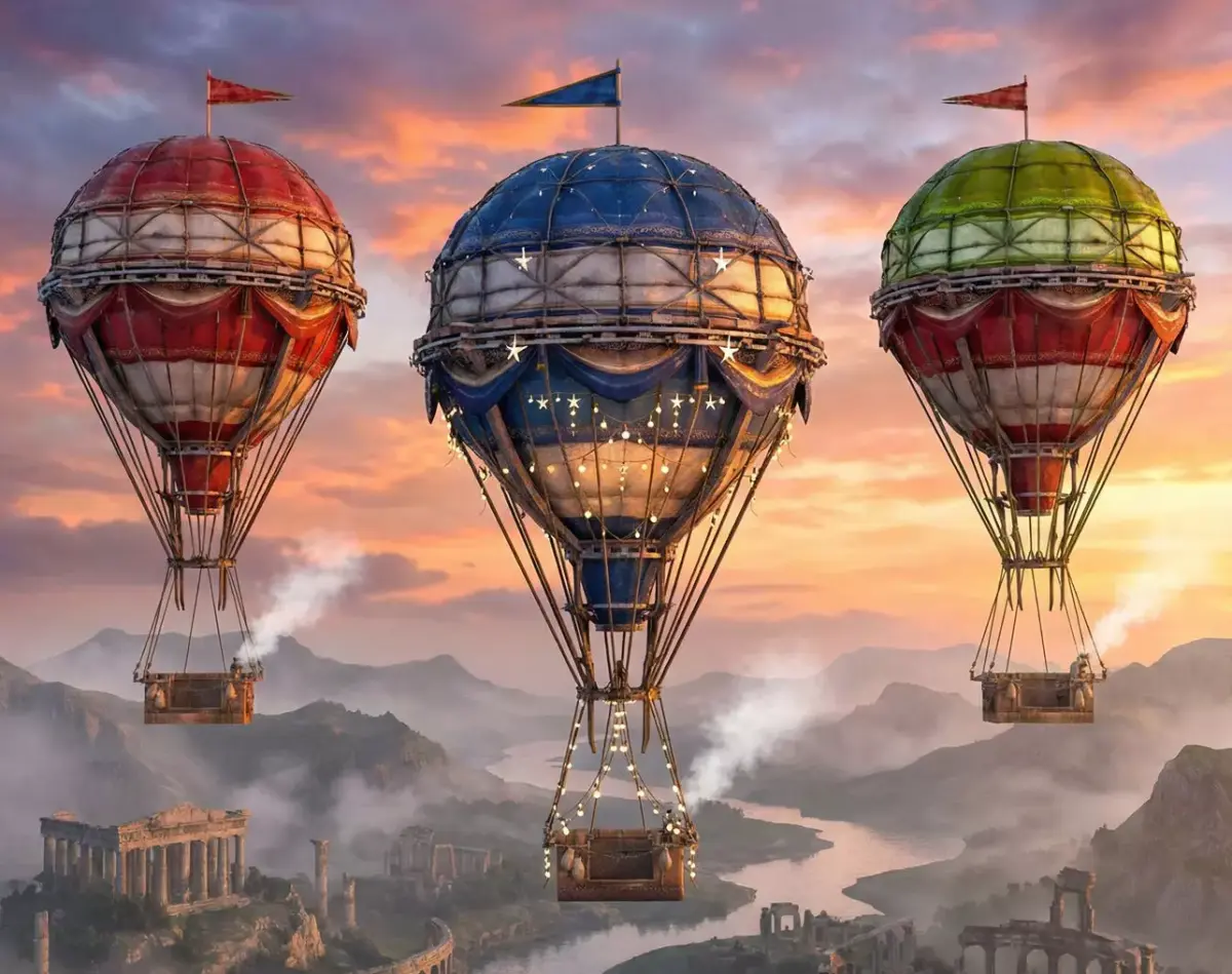 Fairytale Hot Air Balloons   Low-poly 3D model