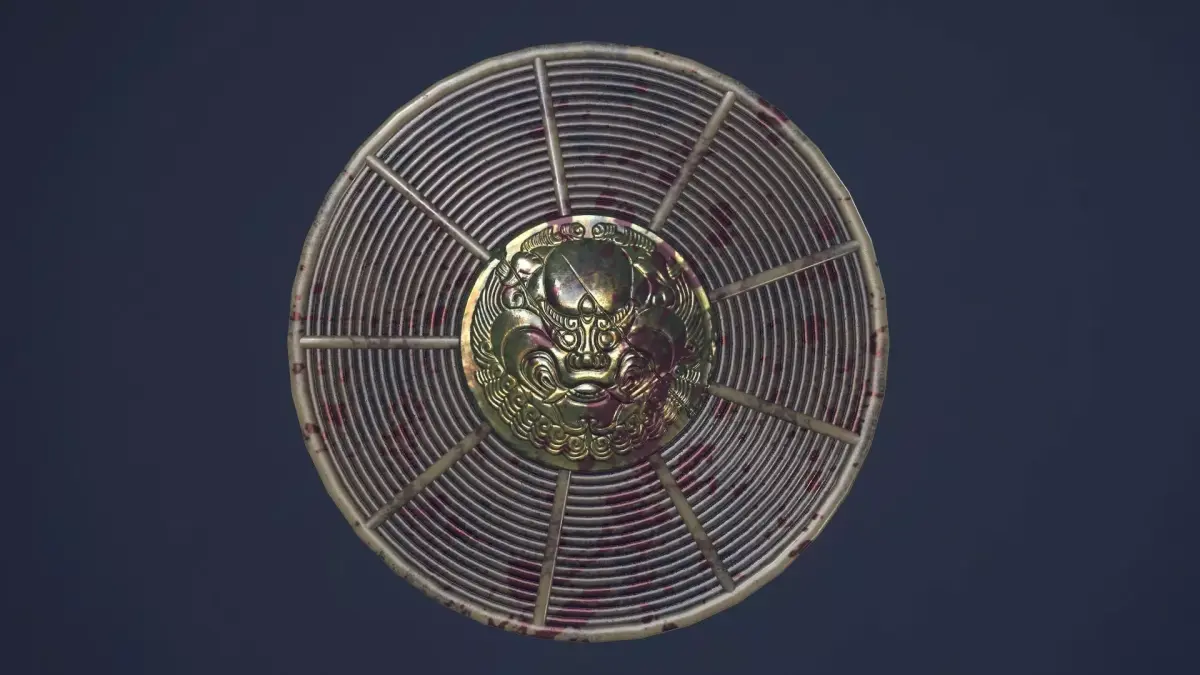 Asian round shield Low-poly 3D model