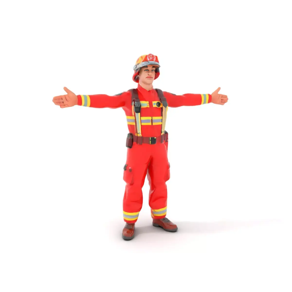 Firefighter Character Model Pack with Detailed Uniform Low-poly 3D model