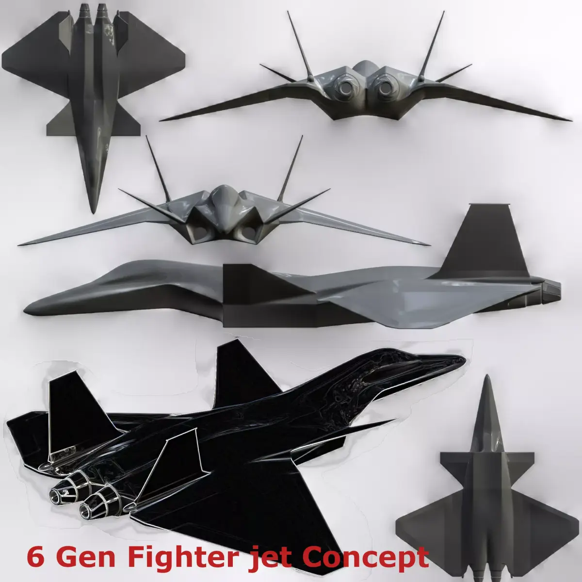 Sixth-generation fighter 3D print model