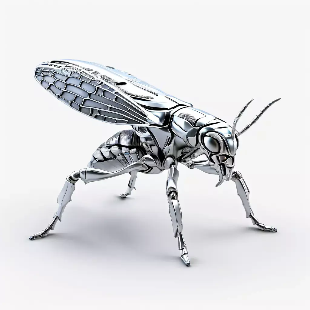 SciFi Robotic Insect Metal Wasp Low-poly 3D model purchase