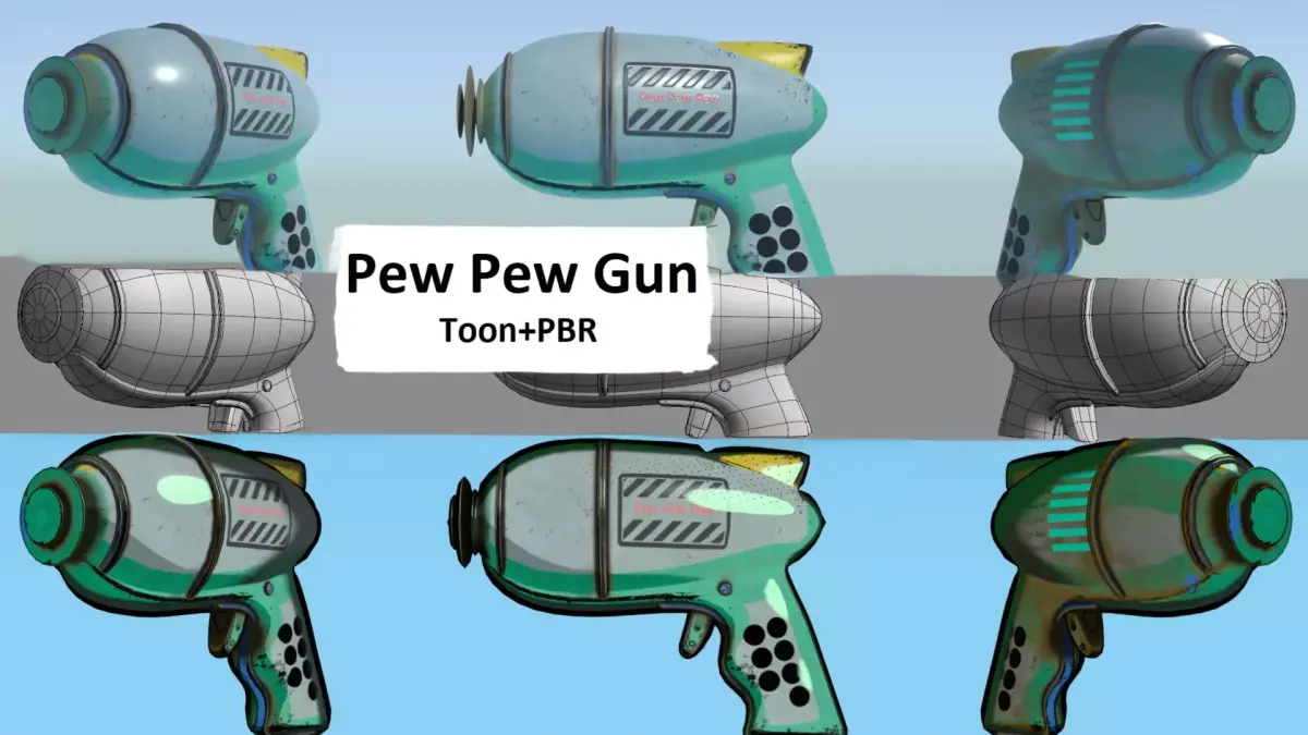 Pew Pew Gun Low-poly 3D model