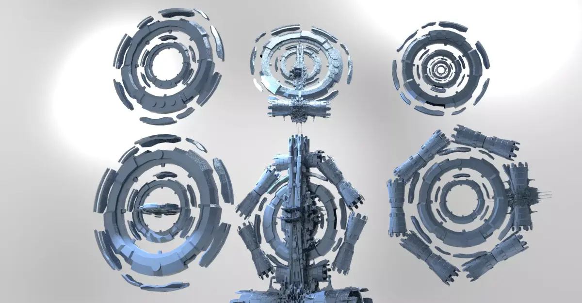 Sci Fi Portal Arch Gateway collection  3D model