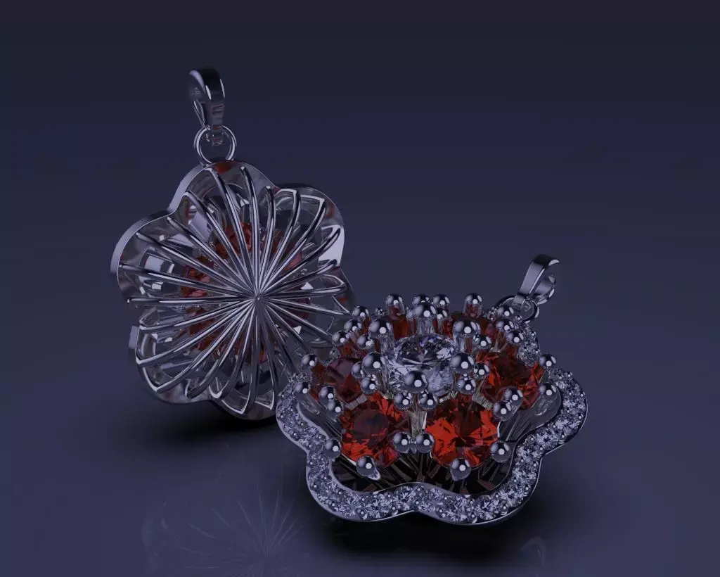 Cluster setting pendent jewelry 3D model