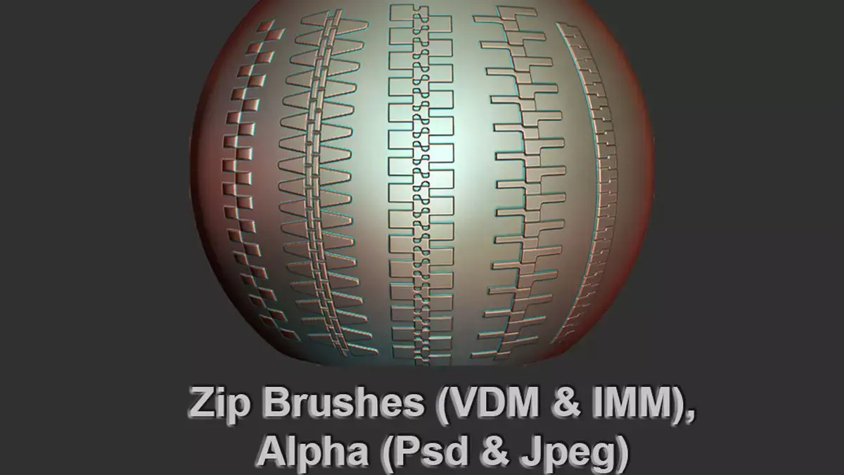 13 Zip Brushes and Alpha Maps  3D model