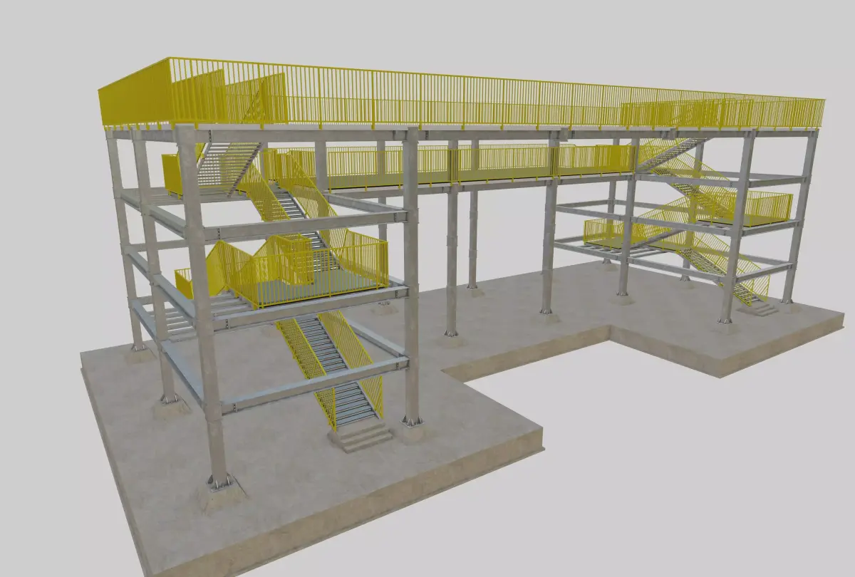 Steel Structure-Tsunami Evacuation Tower-Type-2 Free 3D model