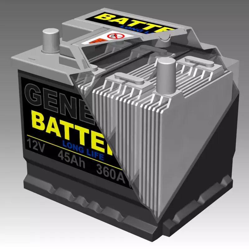 Generic Car Battery Full Interior 3D model
