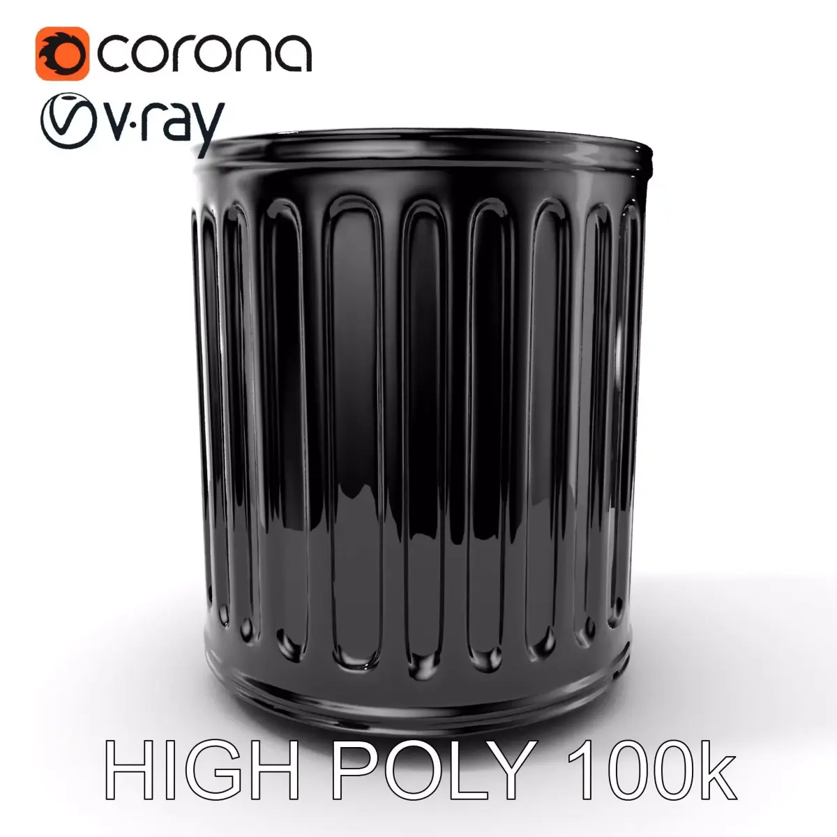 Rustic Metal Trash Can D Model Pack Low-poly 3D model purchase
