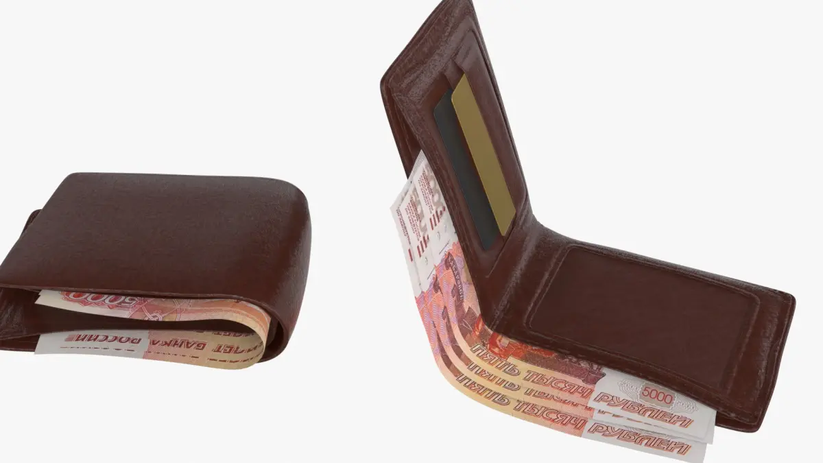 Russia 5000 Rubles Wallet Money Purse 3D model