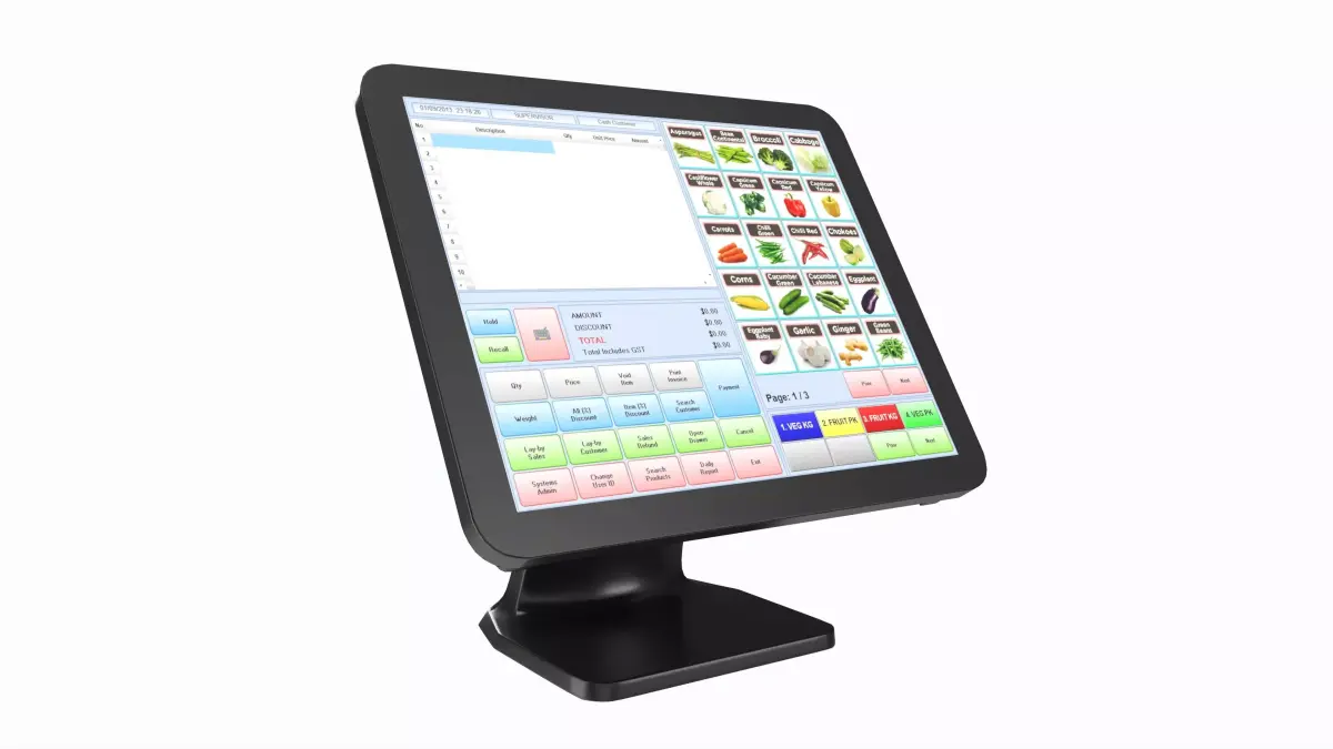 Cash Register POS with Touch Screen 3D model