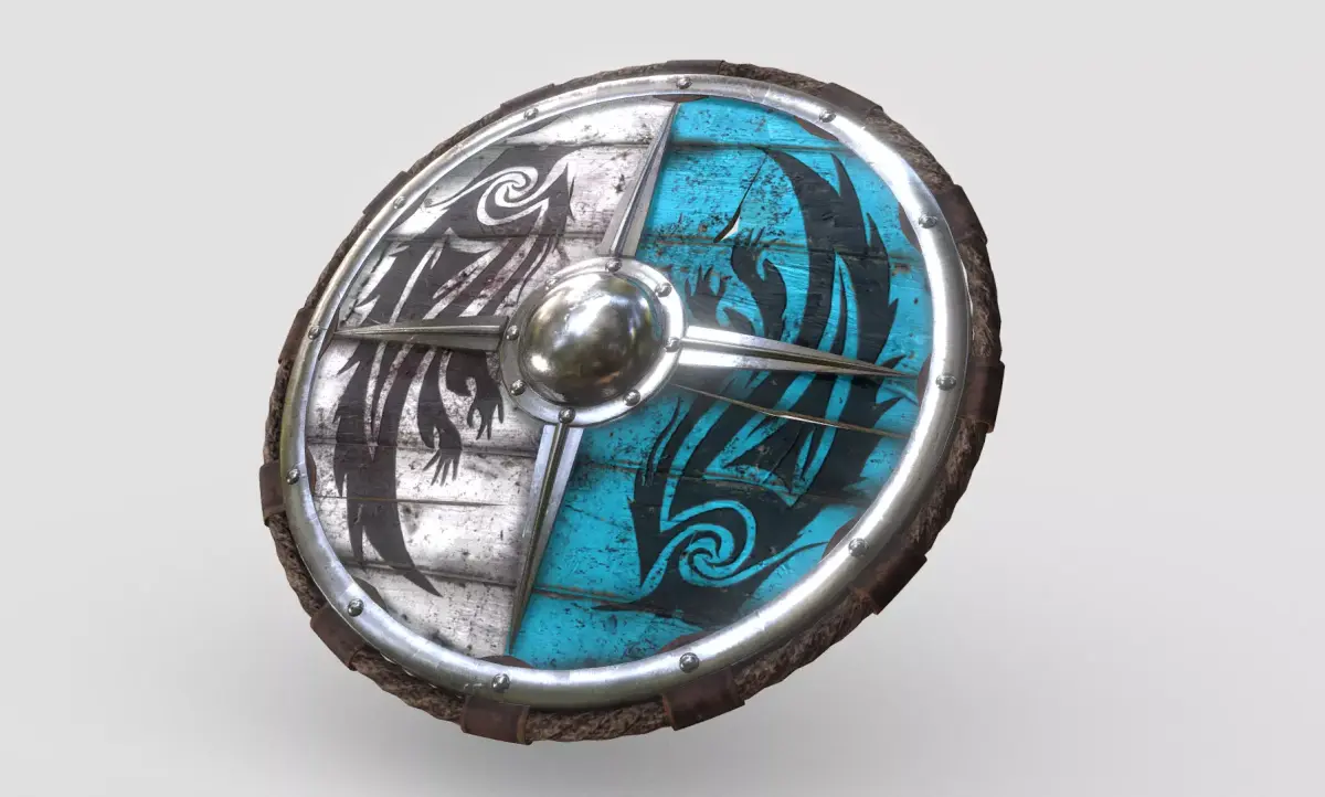 Viking Raven Shield Low-poly 3D model