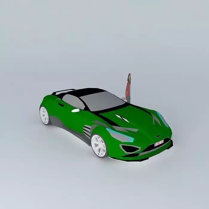 Green sport car  SLN NEG Free 3D model