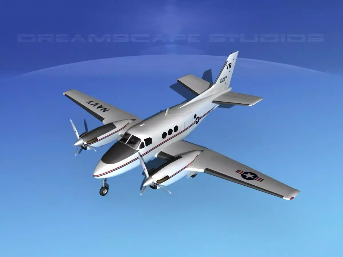 Beechcraft C-6 Transport V07 US Navy 3D model