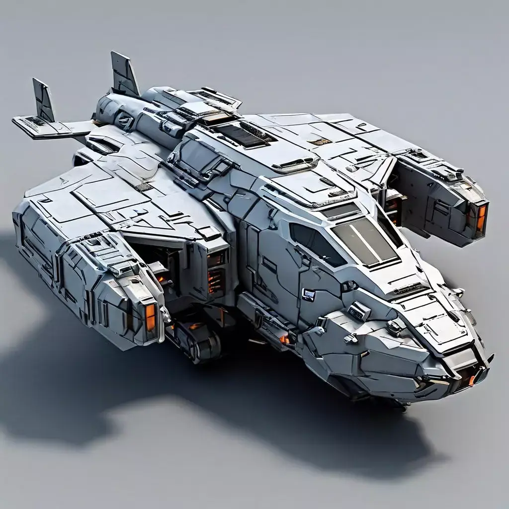 Scifi Dropship VTOL Gunship Low-poly 3D model