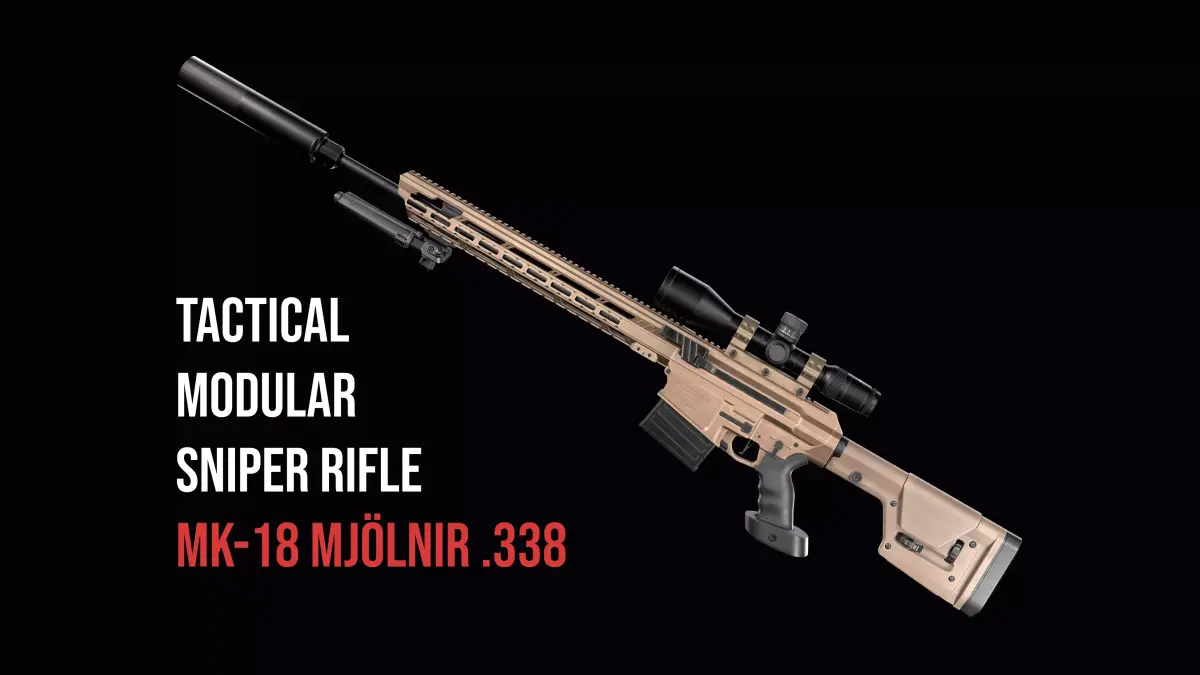Tactical Modular Sniper Rifle MK 18 Mjolnir Low-poly 3D model