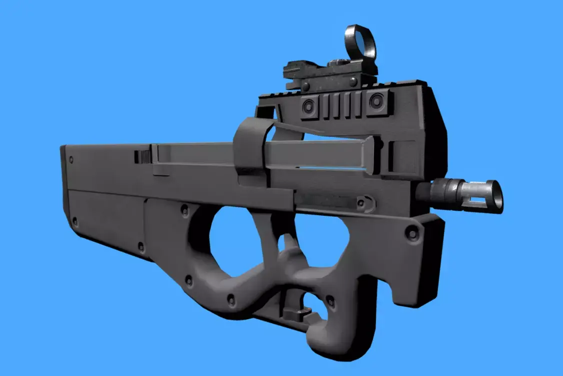 P90 MAG Controller For VR Low-poly 3D model