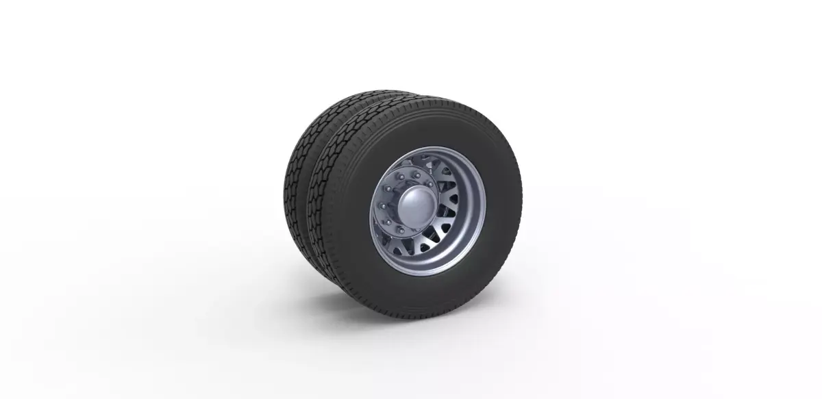 Rear custom wheel of semi truck Scale 1 to 25 3D print model