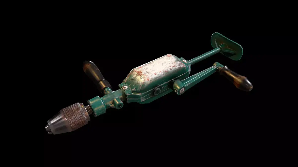 Drill game ready and pbr texture Low-poly 3D model