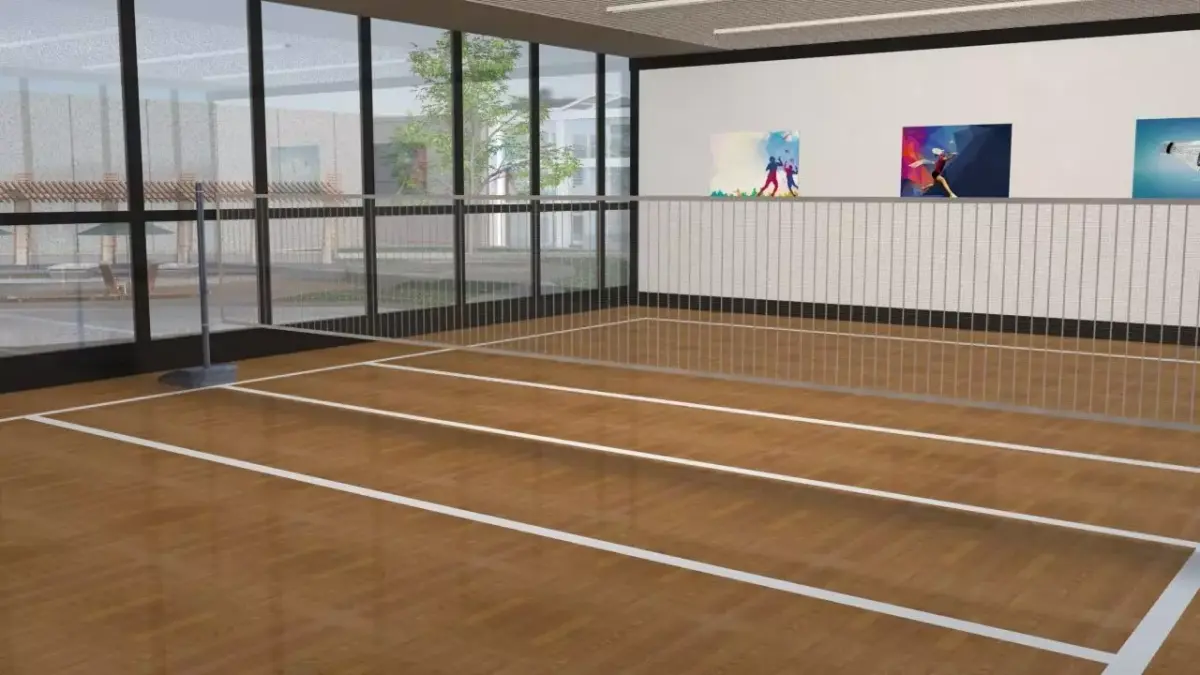 Indoor badminton court 3D model