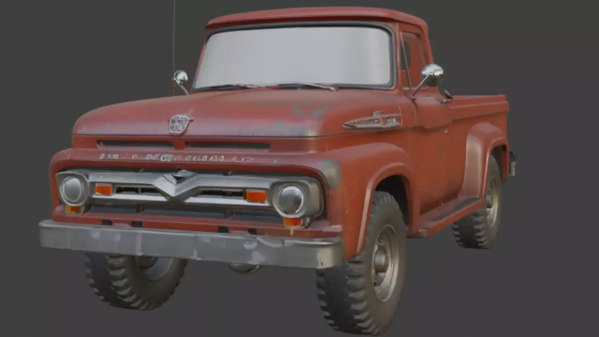 Old Rusty Truck 3d Model 3D model