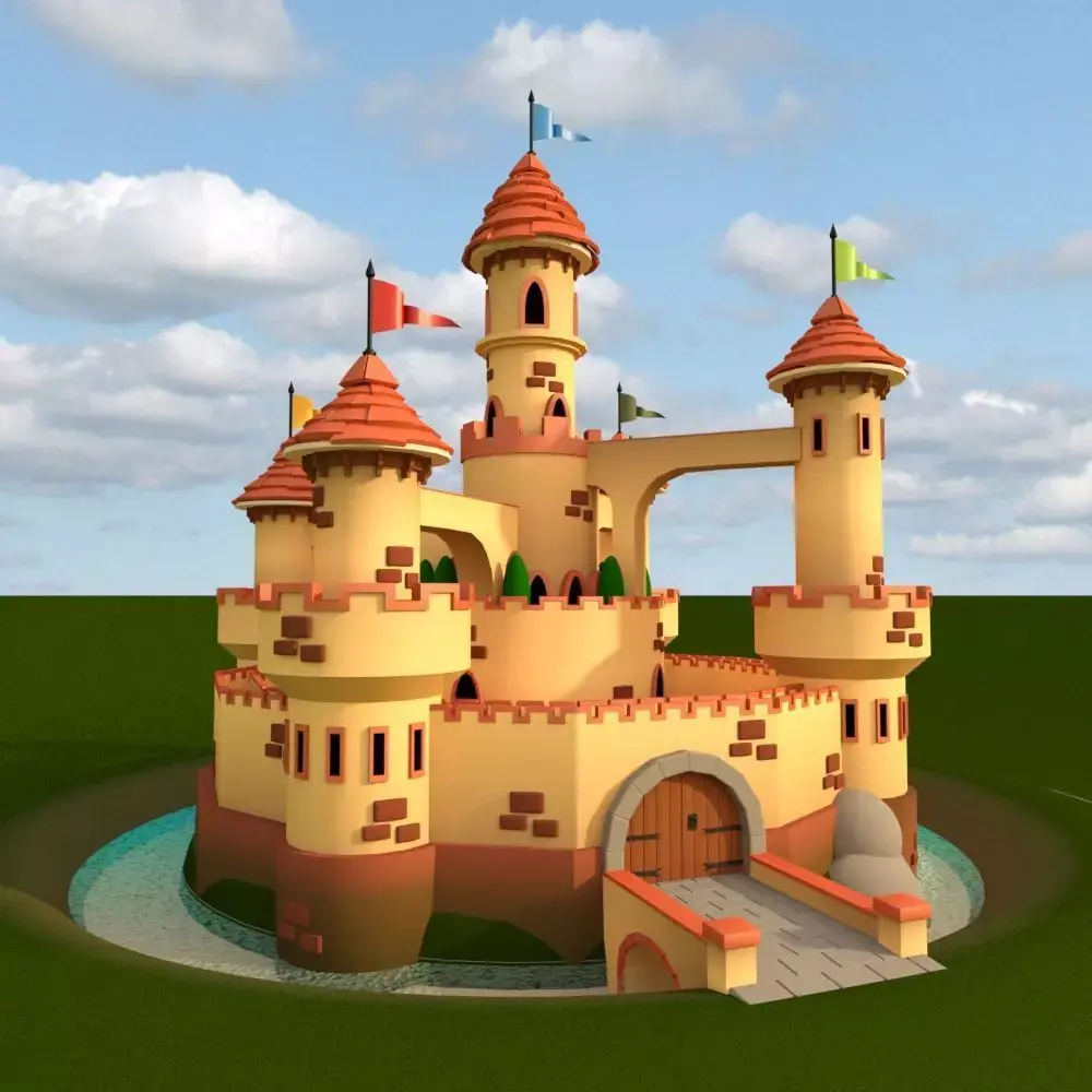 Cartoon Medieval Castle 3D model
