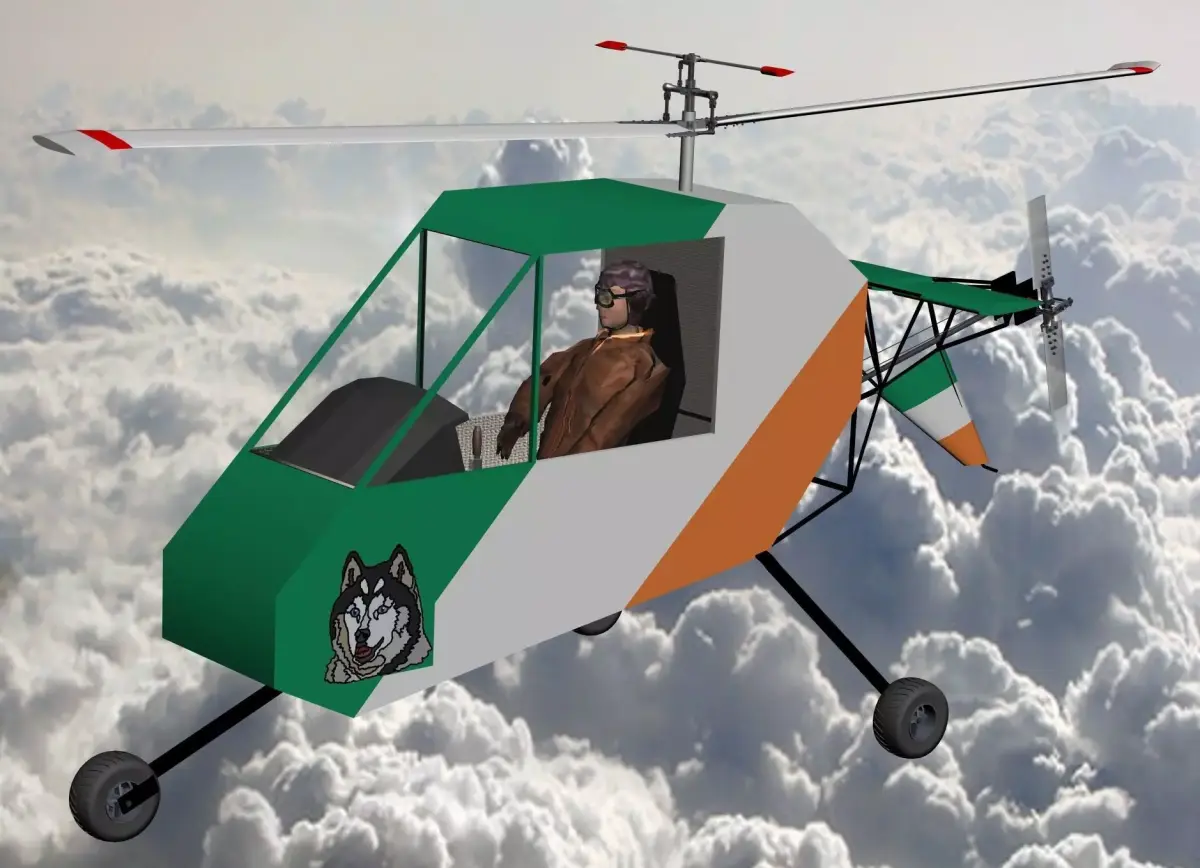 Husky ultralight helicopter 3D model
