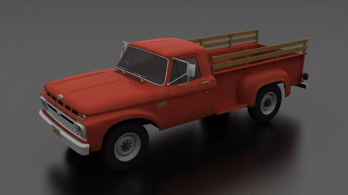 F-Series F-350 Flareside Pickup 1966 Low-poly 3D model