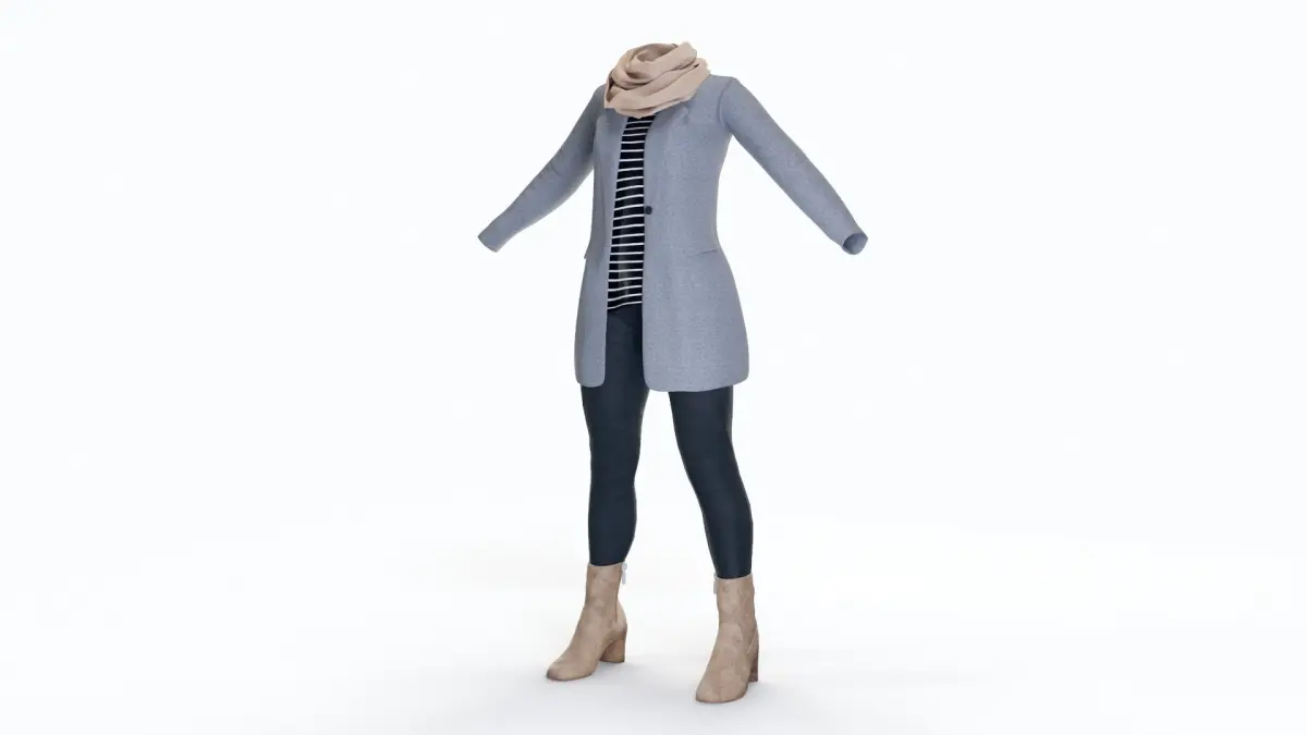 Autumn Clothing Female 3D model