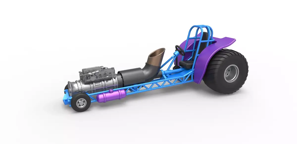Mini Rod pulling tractor with jet engine Scale 1 to 25 3D print model