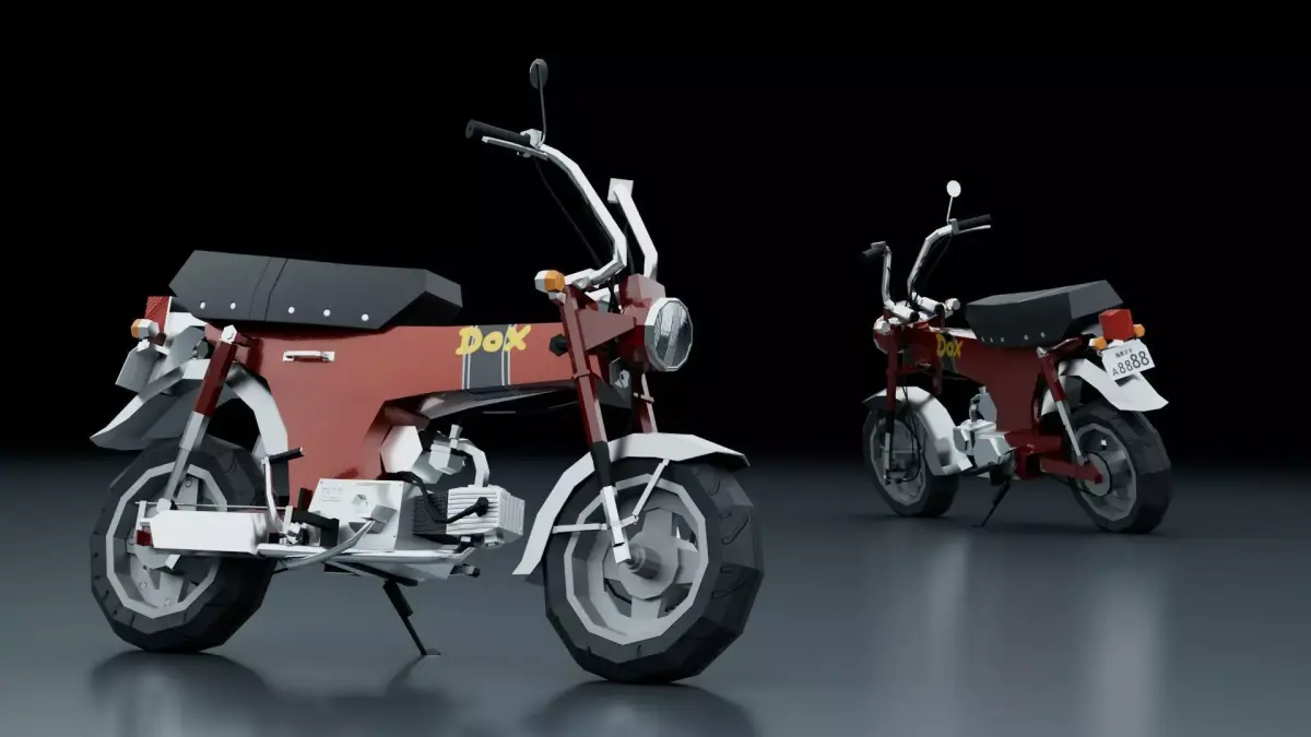 Low Poly honda dax50 4mini 69 FBX Free 3D model