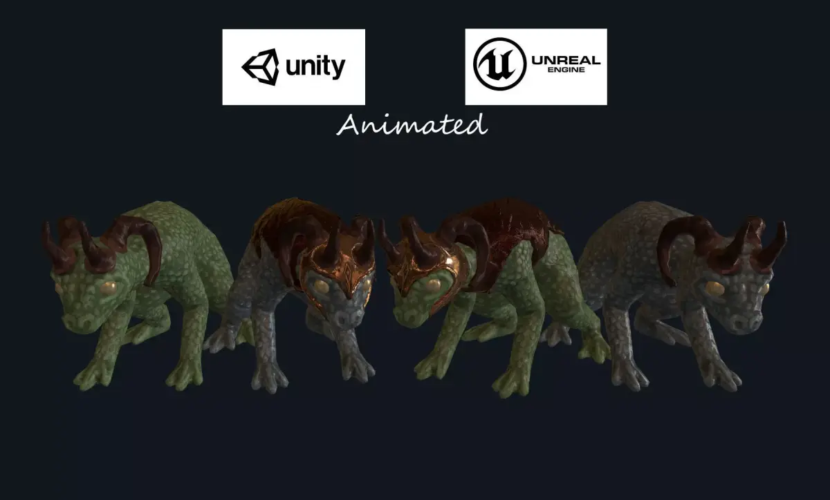 Dragon Frog Low-poly 3D model