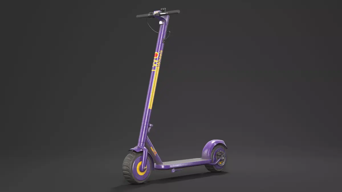 Sharing Rental Electric Scooter Low Poly PBR Low-poly 3D model
