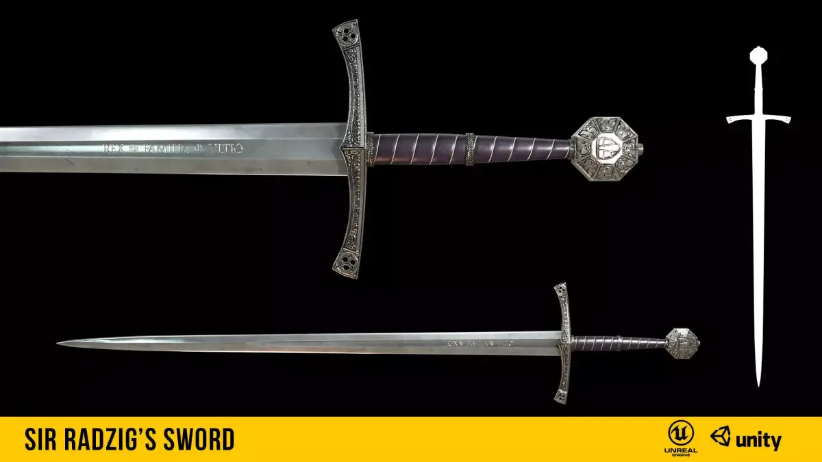 Sir Radzigs Sword Free low-poly 3D model