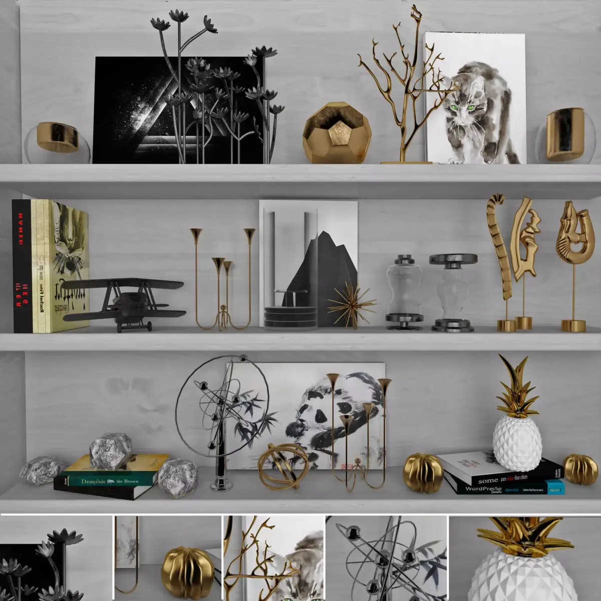 Decorative sets Shelves 2 3D model