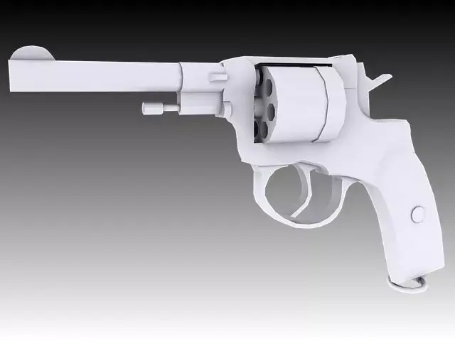 Nagant M1895 Revolver  Low-poly 3D model