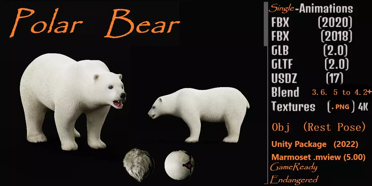 Polar Bear Free low-poly 3D model