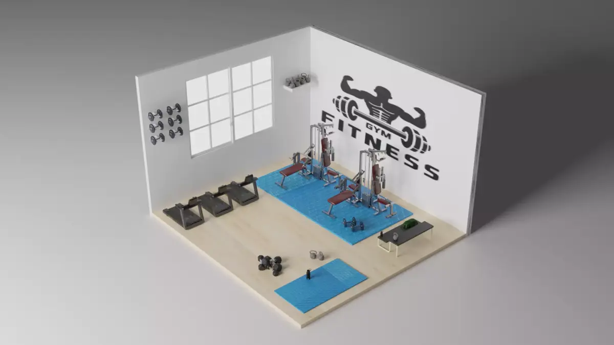 GYM CLUB Low-poly 3D model