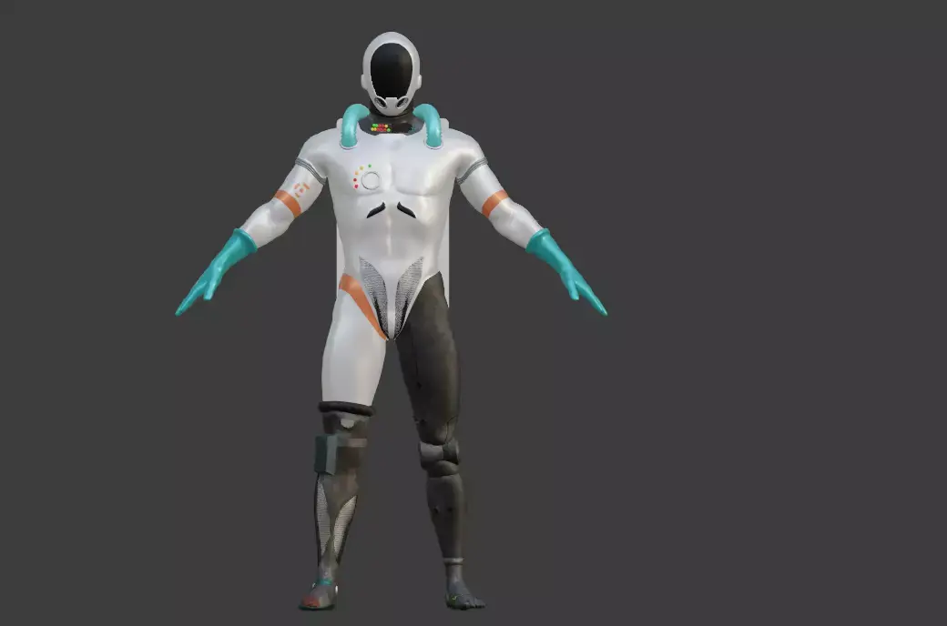 Futuristic Astronaut Model - Spacesuit 3D model
