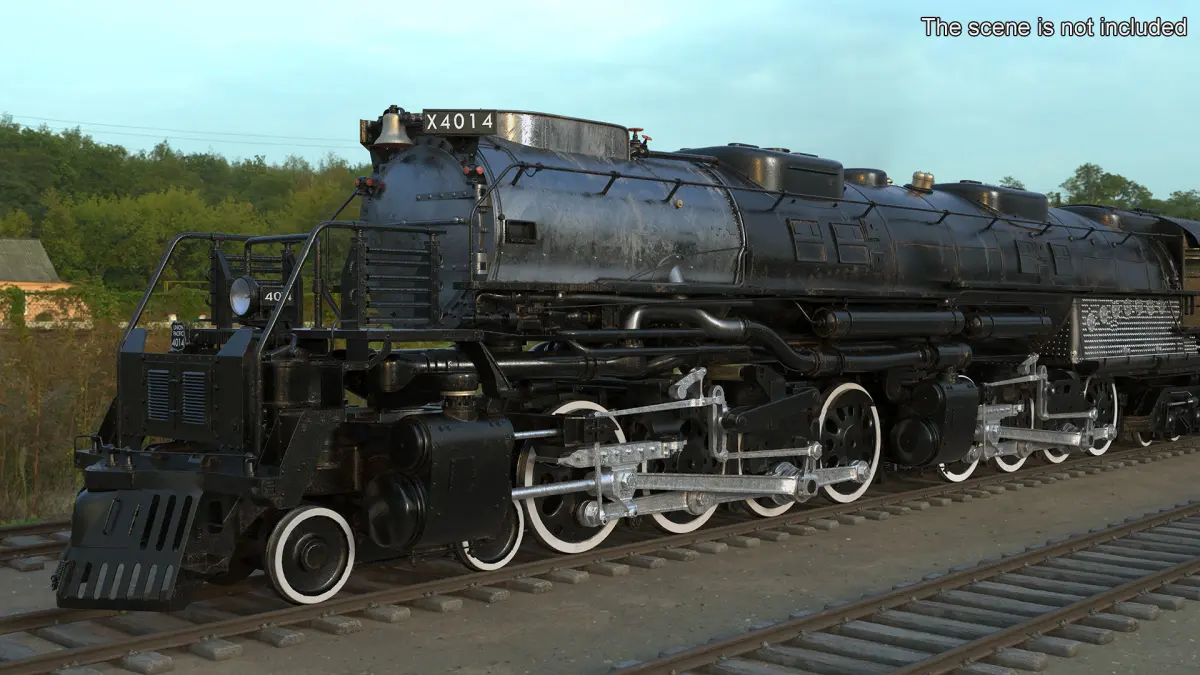 Locomotive Big Boy with Trailed Tender Rigged 3D model
