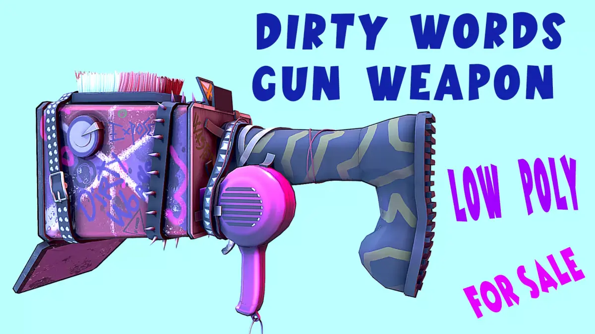 FANTASY GUN Weapon Low-poly 3D model