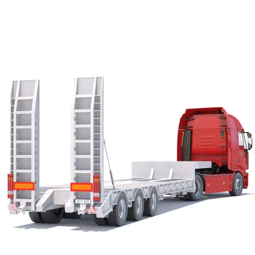 Iveco Stralis with Flatbed Semitruck 3D model