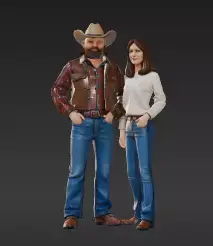 83 - Rebel Trucker Hero and Passenger - Figures from a 3D print model