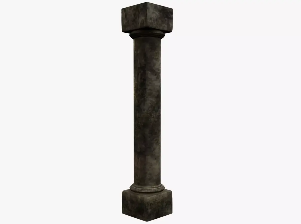 Column stone Low-poly 3D model 2