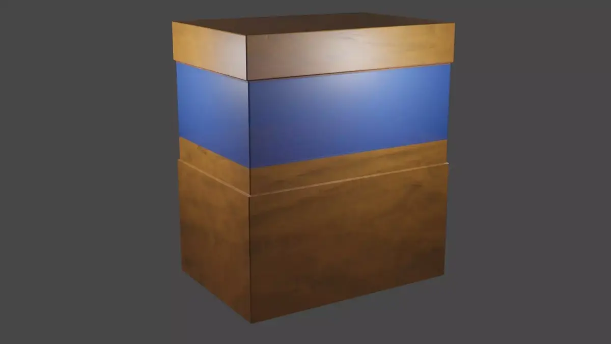 Fish Tank -low-poly--wood-PBR- Free low-poly 3D model