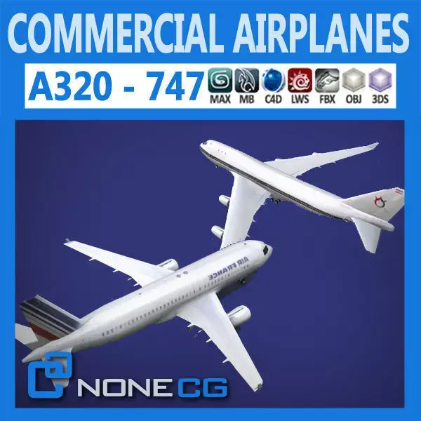 Pack - Commercial Airplanes 3D model