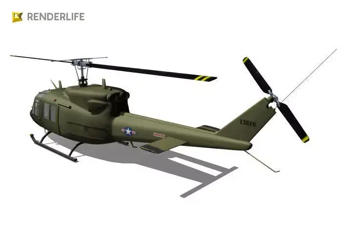 Huey Bell UH-1 helicopter 3D model
