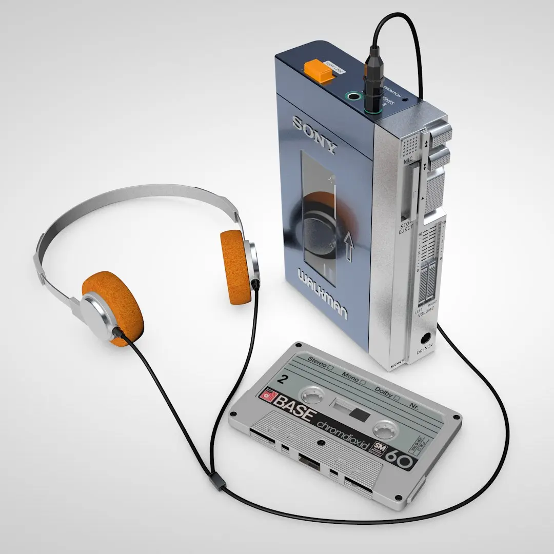 Walkman and Cassette 3D model
