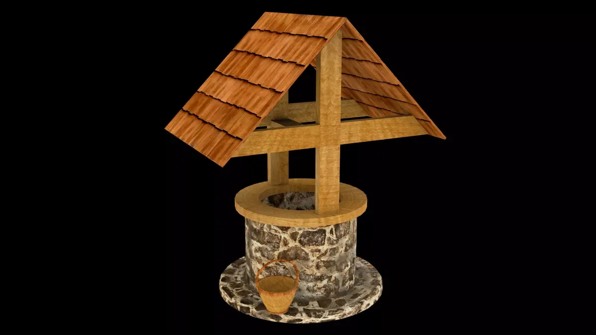 Medieval Well Lowpoly Low-poly 3D model