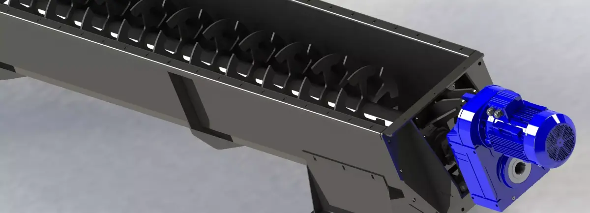 DOUBLE-SIDED MIXING SCREW CONVEYOR 3D model