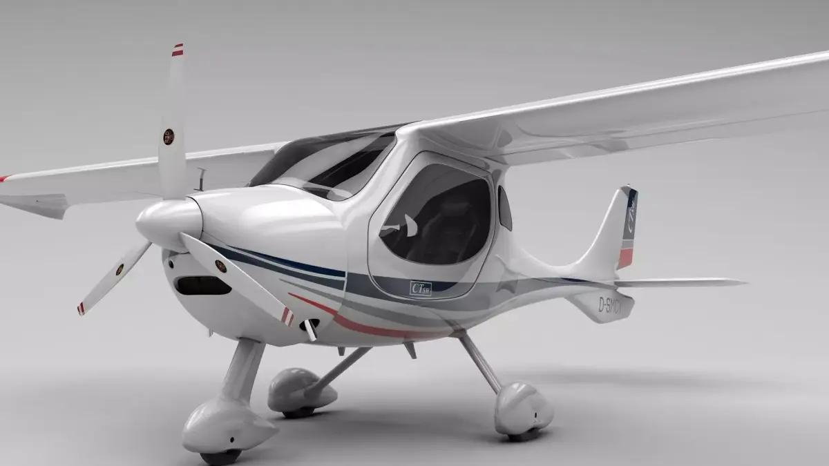 Flight Design CTLS Rigged C4D Low-poly 3D model